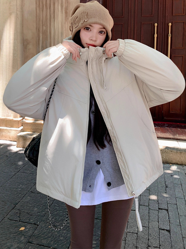 工装时尚连帽羽绒棉服女2025冬季新款洋气棉衣外套棉袄女装冲锋衣|undefined