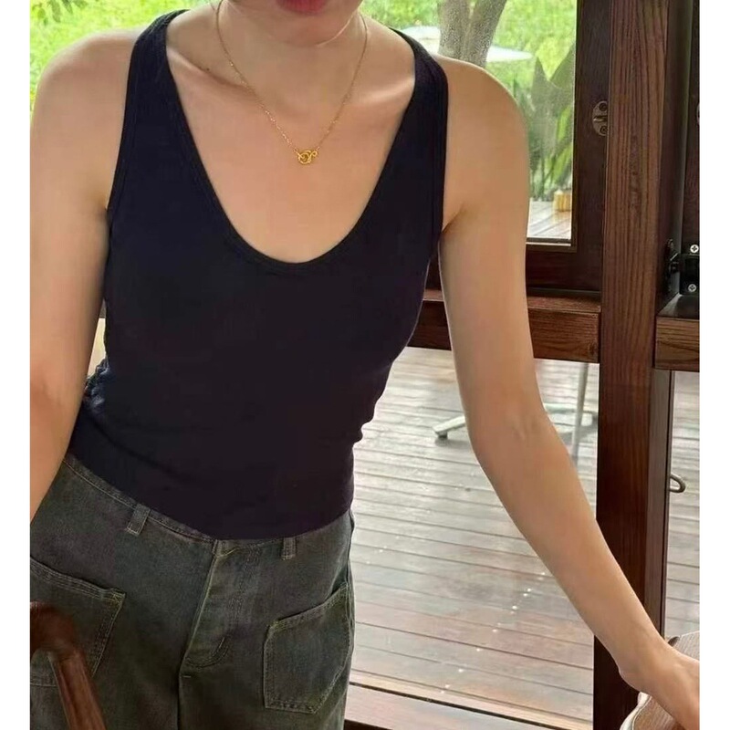 后背蕾丝无袖吊带背心女秋冬内搭美背一体打底带胸垫磨毛保暖上衣|undefined