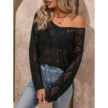 G 32841 Ripped hollow knit top �ƶ��ο���֯���羳����ͨ