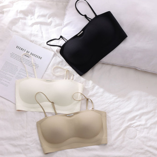 2025 New Anti-Slip Strapless Intimates for Women with Small Breasts Push-Up Liquid Foundation Tube Top Anti-Exposure Seamless Bra Summer