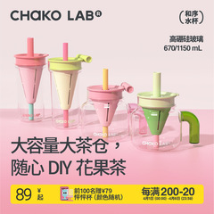 chakolab ガラスウォーターカップ女の子のための見栄えの良いストローカップ 2025 新しいティーファンネルカップ