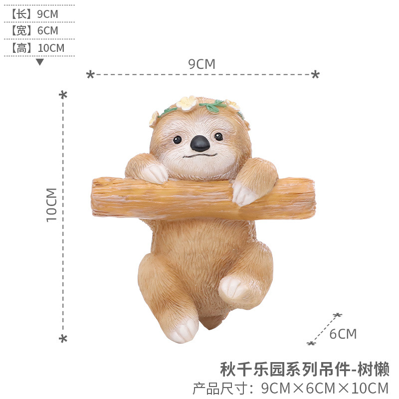 Círculos animados zoológico colgante divertido balcón patio jardín al aire libre perezoso ardilla resina paisaje colgante