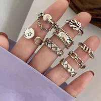 Южная Корея тяжелая промышленность сочетание указательный палец кольцо женский Простой Мода Личность ретро ins холодный красный кольцо маленький