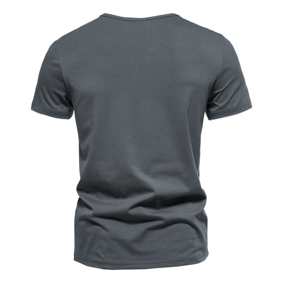 315g Weight Short Sleeve Sleeve Length Regular Sleeve Sleeve Type Polyester Fabric Type Regular Top Length T-shirt Tops Type Casual Occasion V Neck, Collarless Neckline Regular Fit Fit Type Solid Color Pattern Summer Season Men's Gender British Style Style Men's Solid Color T-shirt Men's Clothing 2