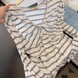仅用于产品展示勿拍-韩系条纹防晒罩衫女夏季防晒衣薄纱外穿设计