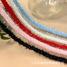 新款彩色毛绒织带服装鞋帽装饰辅料diy手工蝴蝶结鲜花礼品包装带