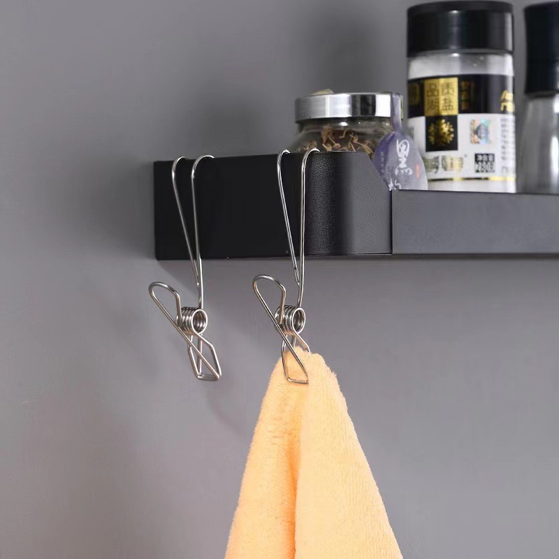Yajiaxing stainless steel drying clip with hook thread clip clothes drying socks clip material document storage with hook clip long tail