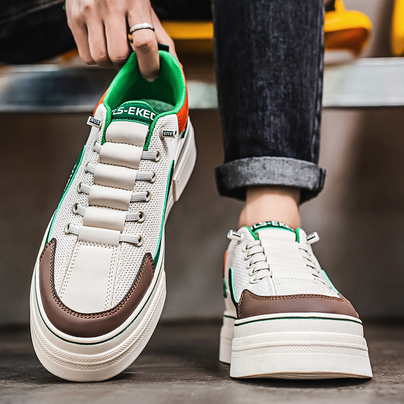 Zapatos de hombre 2025 nueva primavera transpirable zapatos casuales de zapatos planos para hombres para trabajar un zapato de deporte de moda