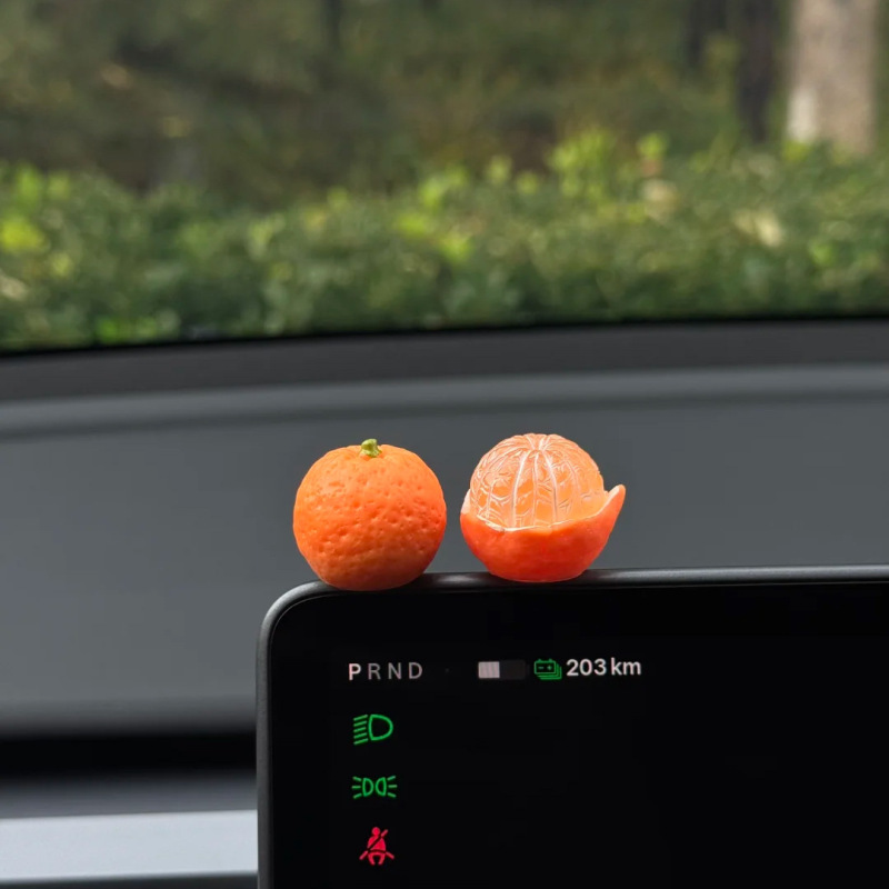 Big Orange Italian Car Ornaments Center Console Display Decoration Healing Creative Stylish High-End Car Interior Decoration