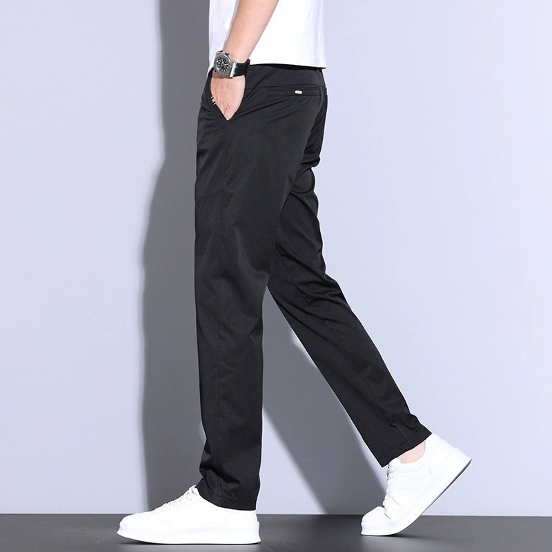 Весна лето эластичные мужские брюки, 2025 год, slim fit, loose straight fit