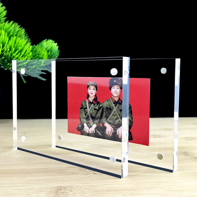 Wholesale thickened acrylic A 5 678 inch photo frame Magnetic pendulum double-sided high permeability price card graduation certificate card