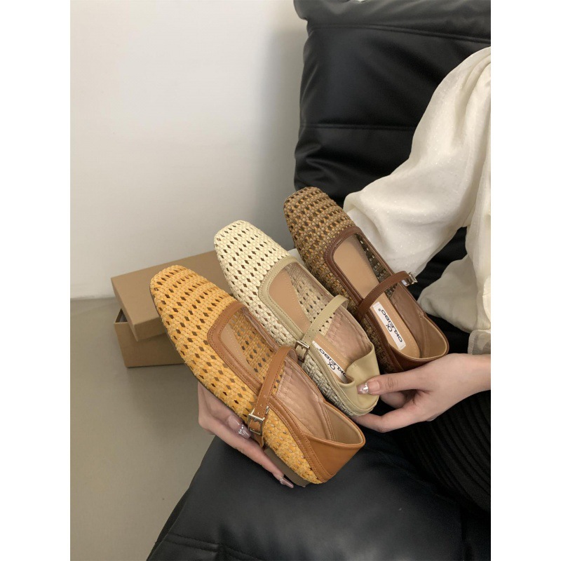 Demi-season fashionable woven retro sandals