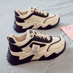 2024春季新款百搭老爹鞋女厚底增高運動休閒小白鞋板鞋春秋