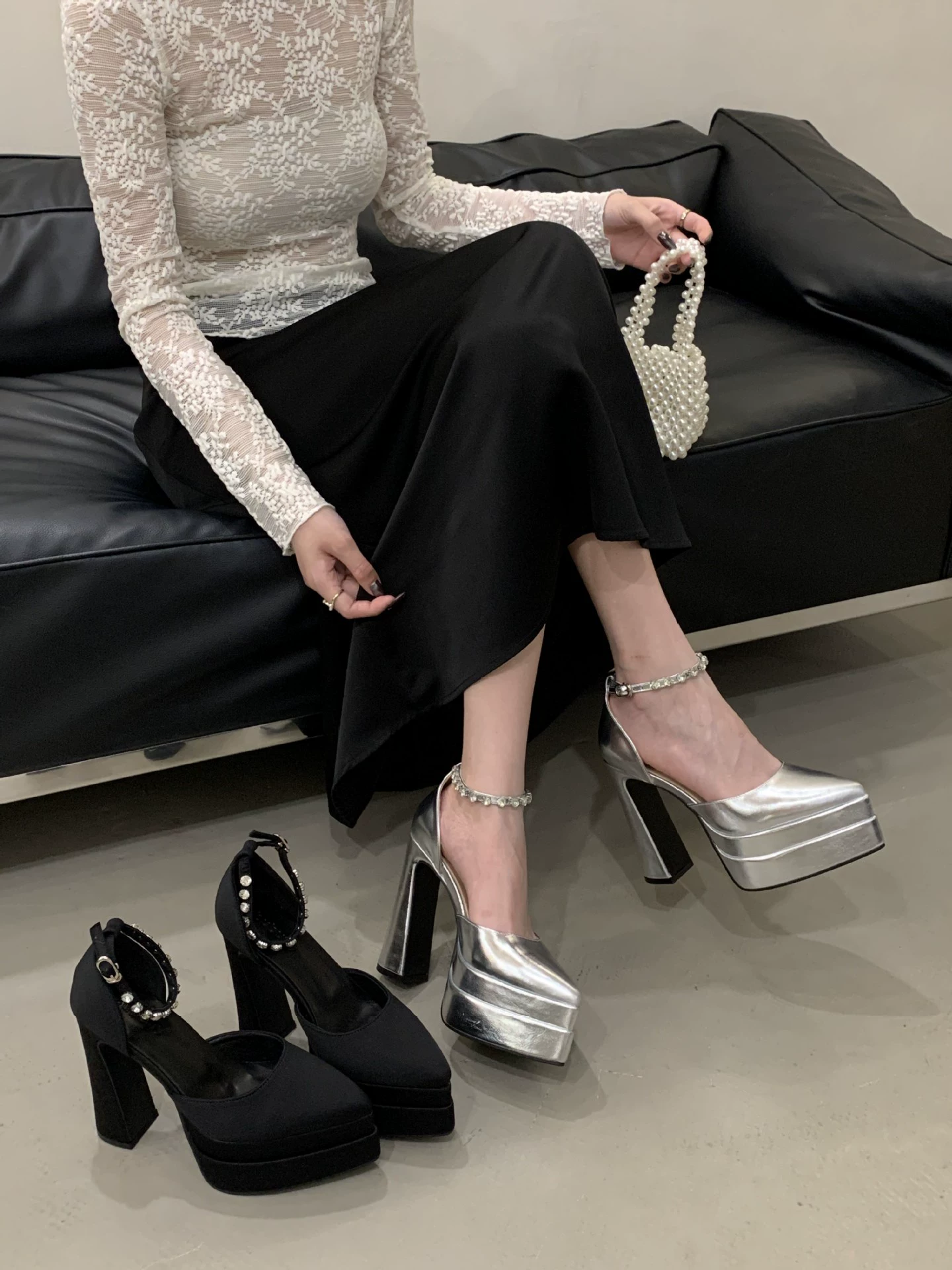 Модные водонепроницаемые платформенные туфли на высоком каблуке для женщин, универсальные массивные каблуки, новые сексуальные туфли Мэри Джейн для подиума осень 2025 года.