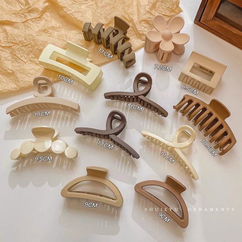 Horquilla de acrílico de las mujeres cuchara trasera updo clip de pelo grande celebridad de Internet elegante tiburón clip tocado simple horquilla