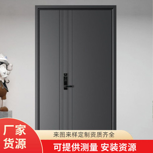 Source Manufacturer Aluminum Alloy Single Door Office Door Overall Paint Installation Solid Aluminum Alloy Door in Various Sizes