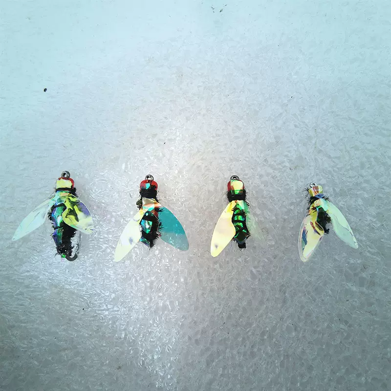 仿生苍蝇路亚饵钩飞蝇钩带翅膀昆虫假饵马口白条翘嘴鲈鱼淡水鱼饵