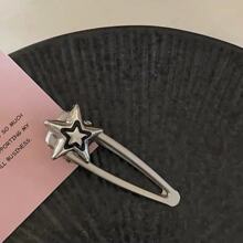 韩版五角星金属银色发夹爱心边夹鸭嘴夹刘海夹新款夹子发饰头饰女