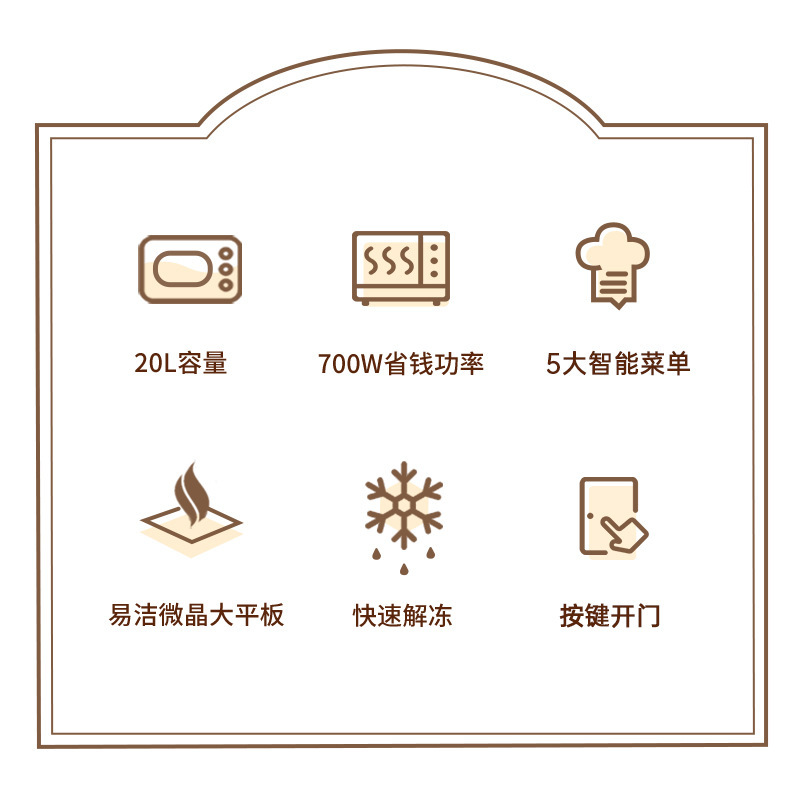 格兰仕微波炉家用热饭菜20升平板式内胆多功能全自动微波炉Q1(W0)|undefined