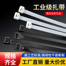 定制尼龙扎带5*250mm宽3.6mm捆绑扎线带束线电缆塑料扎带黑色白色