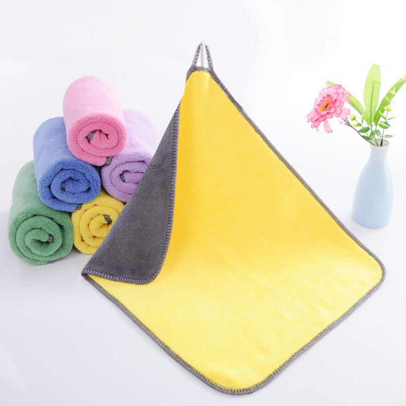 Microfiber high-density coral fleece thickened absorbent dish towel kitchen cloth coral fleece car towel Microfiber high-density coral fleece thickened absorbent dish towel kitchen cloth coral fleece car towel