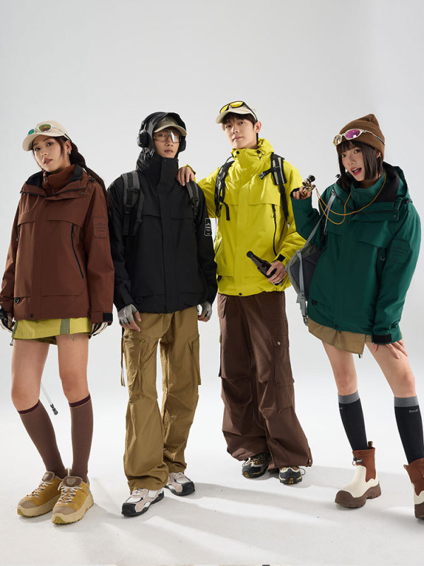 山系机能三合一冲锋衣男户外防风防水工装两件套女秋冬滑雪登山服|undefined