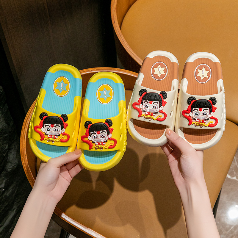 Cartoon Boys Shoes for Summer Home Use Non-slip Bathroom Bath Cute Children's Sandals and Slippers for Boys and Girls