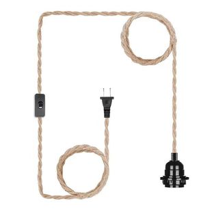 Pure copper retro lamp wire switch hemp rope chandelier power cord switch industrial wind lamp with DIY plug-in lamp wire
