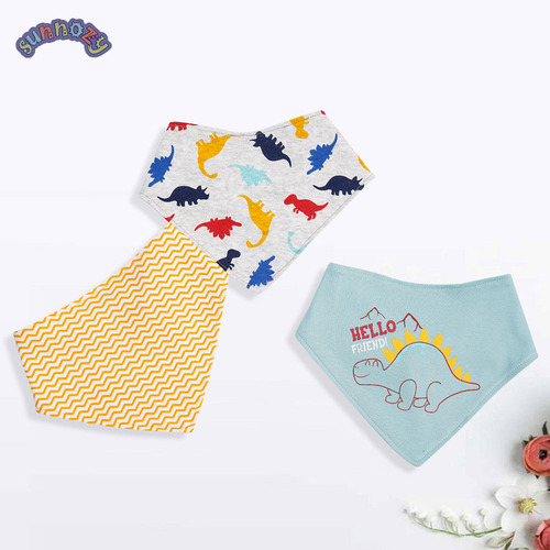 Factory wholesale foreign trade European and American INS newborn baby double-layer triangle water towel pure cotton A class bib baby apron 
