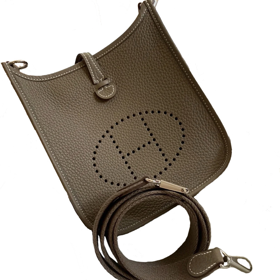 Nuevo 19 evlin casual todo-Partido primera capa de piel de vaca cubo lychee patrón portátil hombro mensajero bolsa de cuero Mujer