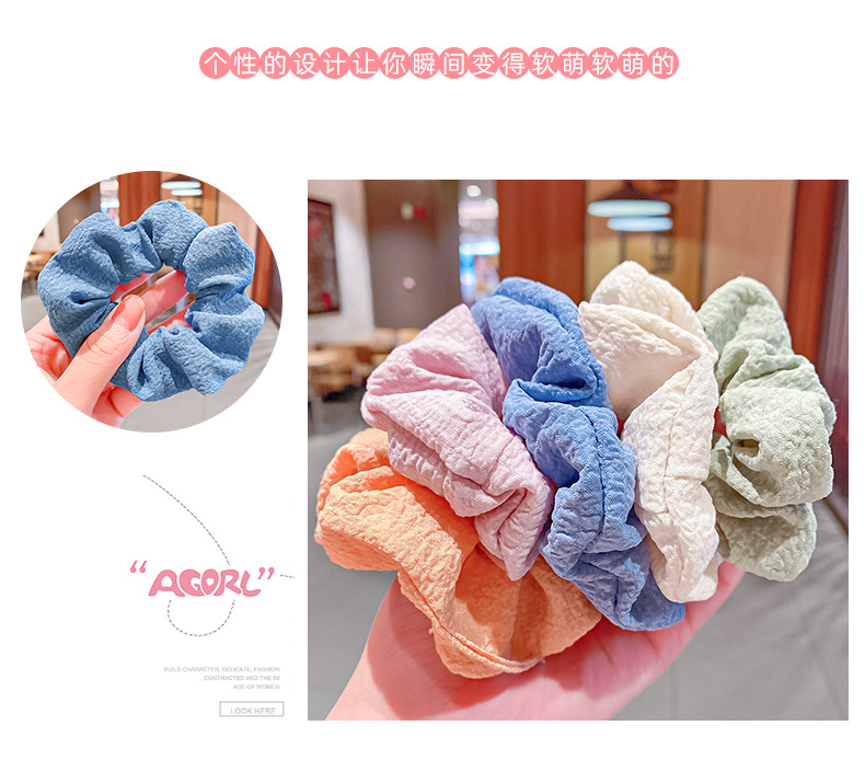 Simple Solid Color Hair Scrunchies Wholeslae display picture 4