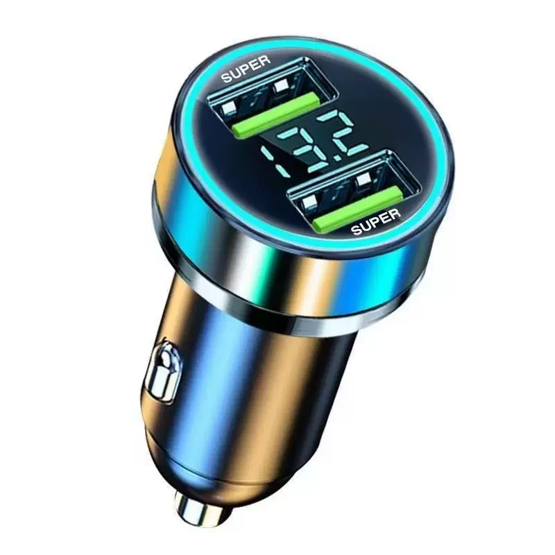 数显车充超级快充66w车载充电器车充qc3.0快充车载手机充电器厂家