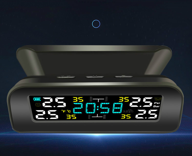 External Car Solar Wireless Tire Pressure Monitoring System with Built-In Real Voice Car High-Precision Tire Pressure T12