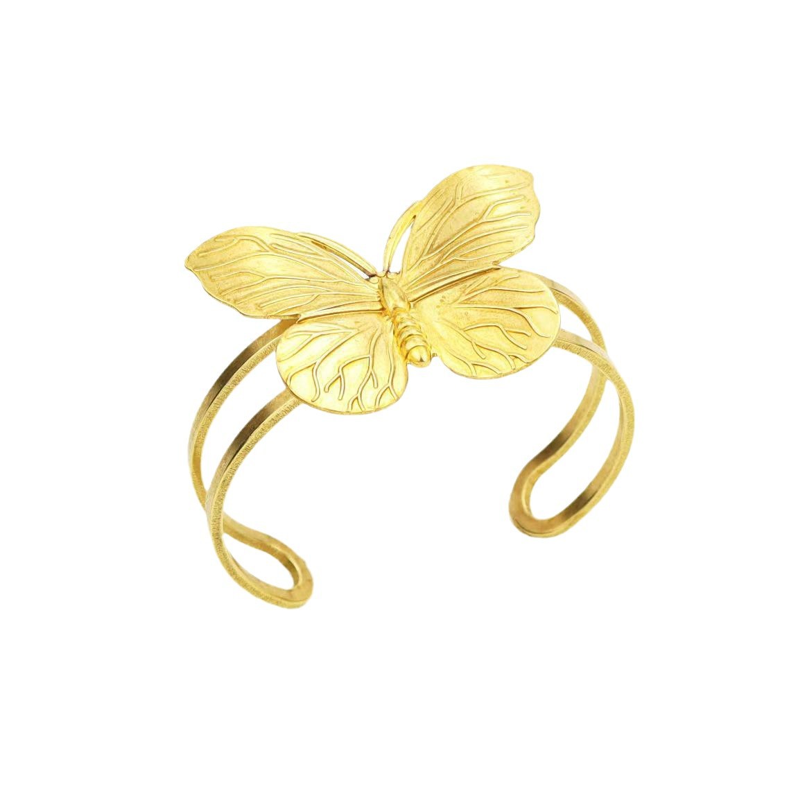 Europa y los Estados Unidos personalidad transfronteriza estereoscópica gran pulsera de mariposa dulce chica caliente viento medio abierto personalidad pulsera de latón mujer