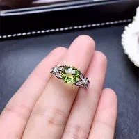 День оливковое кольцо S925 Серебряный, японский и корейский ретро-персональная модель августовский рог изумруд женское кольцо оптом