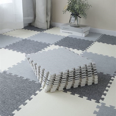 Car Carpet Bedroom, All-Season Balcony Room, Full-Cover Square - dark-gray-light-gray-off-white-utility-knife-with-edge-strips-303010cm-cotton-and-linen-10-pieces