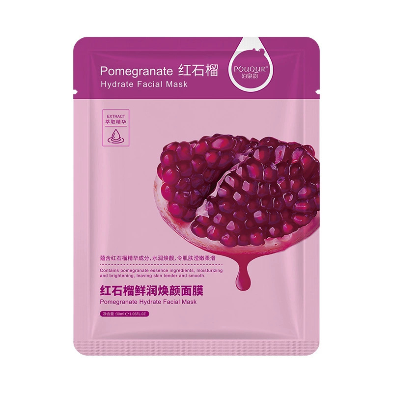 Свежая и увлажняющая маска для лица Boquanyun Red Pomegranate (листовая)