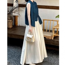 新中式国风套装夏装高端精致气质女神范高级感醋酸缎面马甲连衣裙