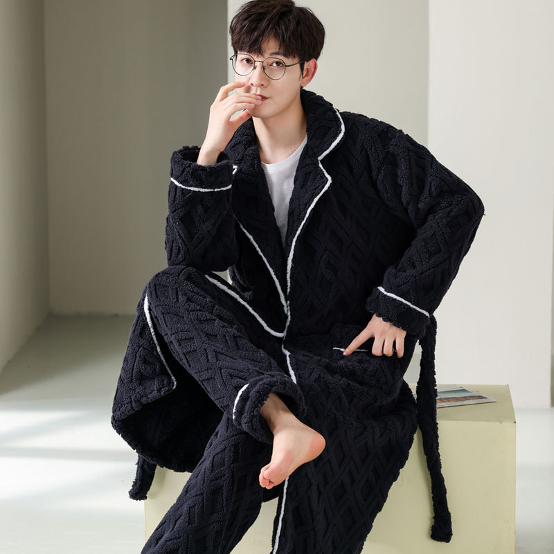 Men's bathrobe with hood