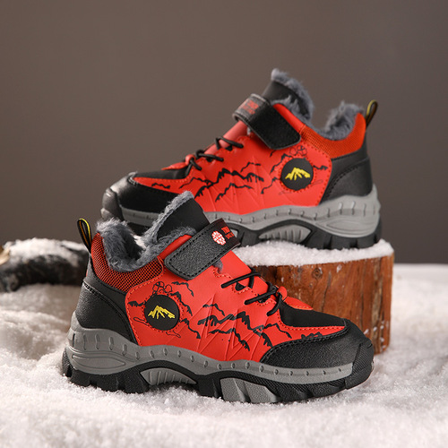 2025 Winter Thick Cotton Warm Men's Children's Hiking Shoes with Anti-Slip for Older Children and Girls