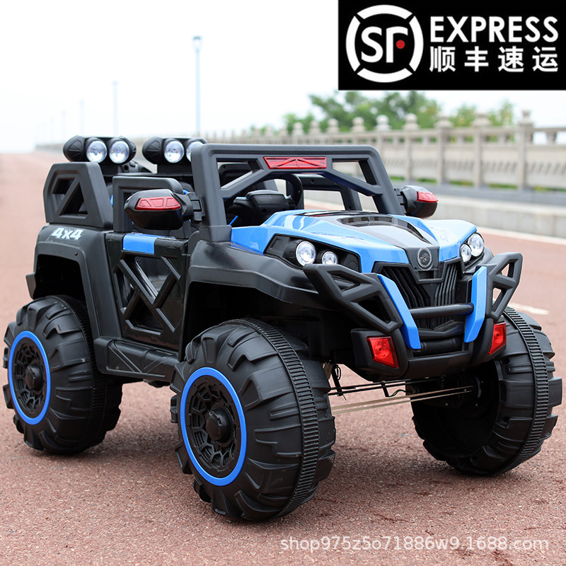Coche eléctrico para niños grandes Vehículo todoterreno con tracción en las cuatro ruedas para Niños sentados Coche de educación temprana Coche de juguete de control remoto Generación de soporte