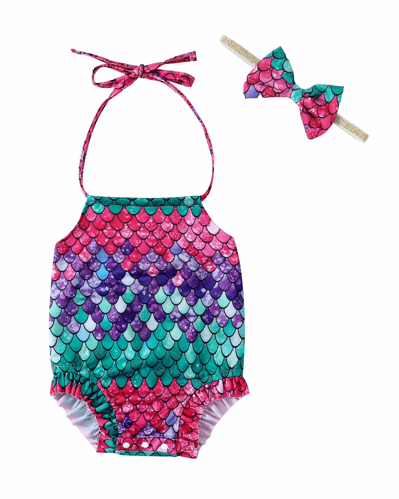 Summer beach swimwear, overall, flowered