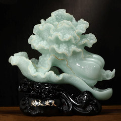 玉白菜擺件百財中式客廳玄關酒櫃裝飾工藝品店鋪開業喬遷新房禮物