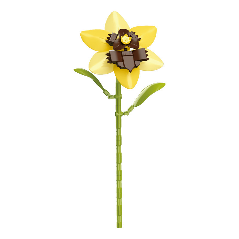 钻马积木花永生花束抱抱桶仿真花小颗粒积木DIY玩具七夕女生礼物|undefined