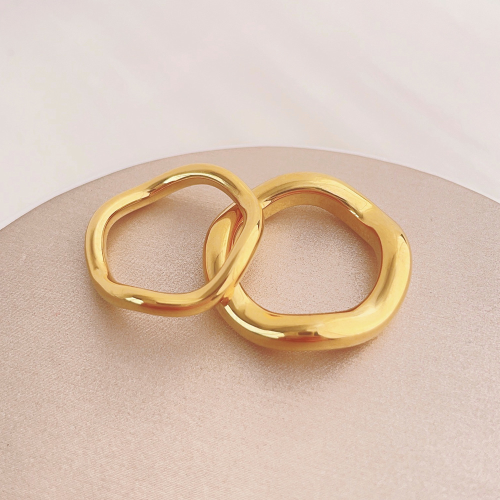 304 Stainless Steel Material Wholesale Jewelry Simple Style Commute Geometric 304 Stainless Steel Plating Rings