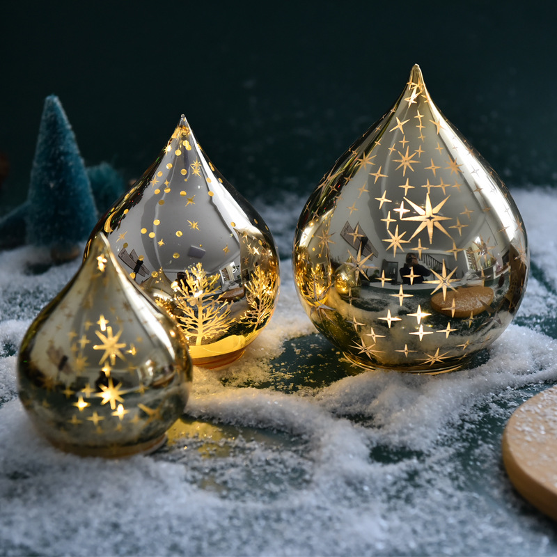 Fábrica al por mayor de Navidad bola de cristal decorativa lámpara de cristal LED luminosa decoración de escritorio decorativa de Navidad luz de la noche