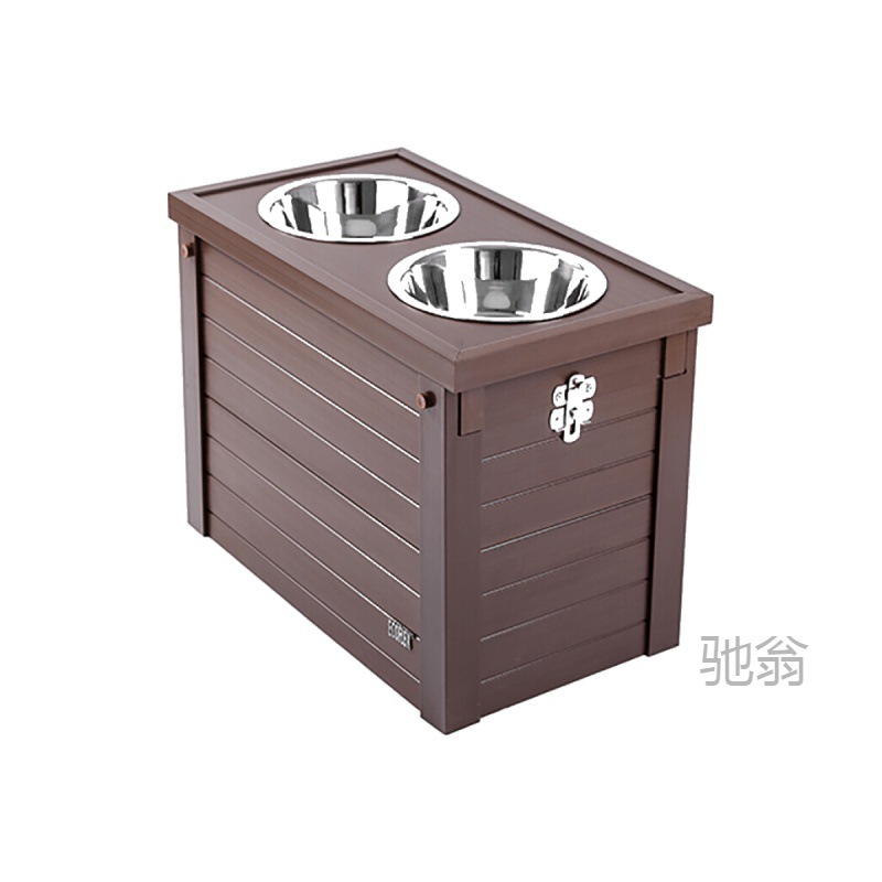 麓f中大型犬狗狗碗儲糧餐桌豪華出口巨貴拉布拉多金毛用品一體兩