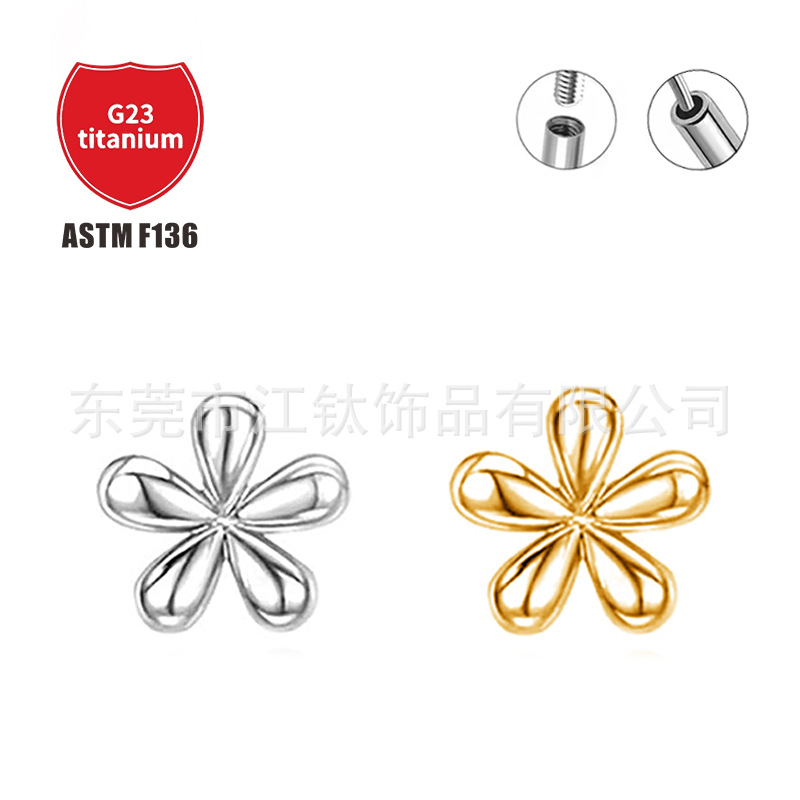 Pointed titanium steel lip stud product view