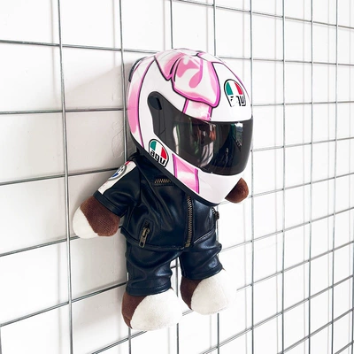 Motosiklet dəbilqələri — bear - height-28cm-fluorescent-green-black-bear-agv-butterfly-helmet-upgraded-tail-wing