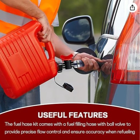 Combustible de carreras con relleno de válvula de bola vp5 galón tapa y manguera conjunto de codo para tanque de agua LC2